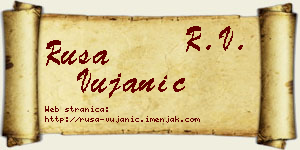 Rusa Vujanić vizit kartica